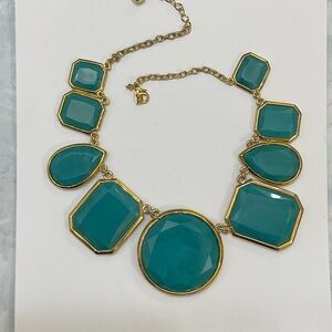Elegant Gold and Teal Necklace